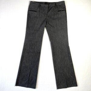 Cynthia Steffe Cotton Stretch Denim Gray Tweed Trousers Size 12 Wide Leg
